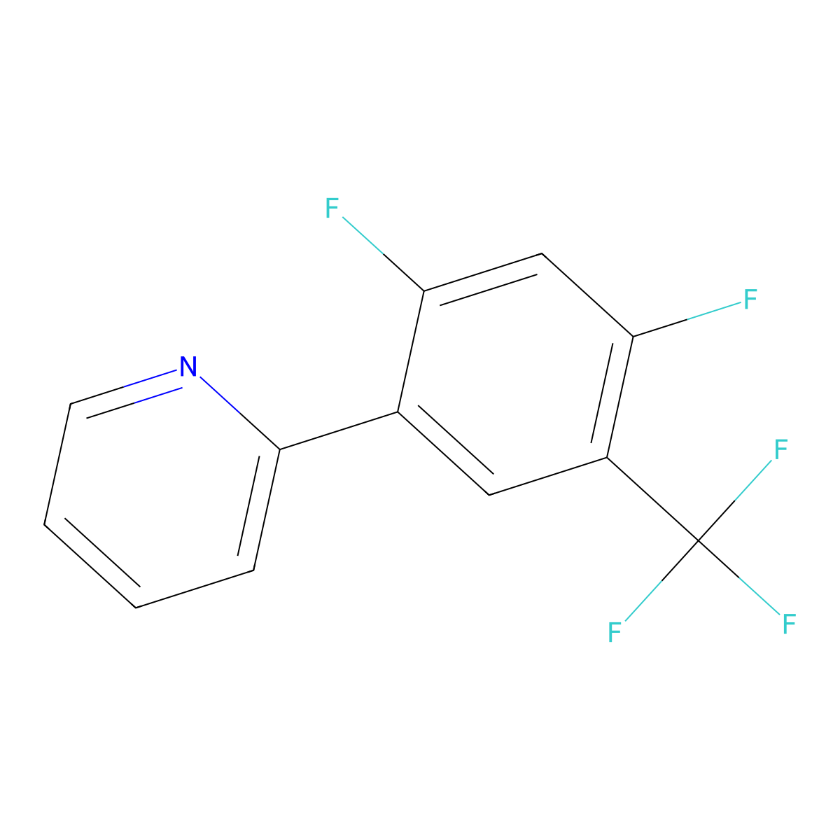 2-(2,4-Difluoro-5-trifluoromethylphenyl)pyridine molecular structure, CAS 664989-84-8