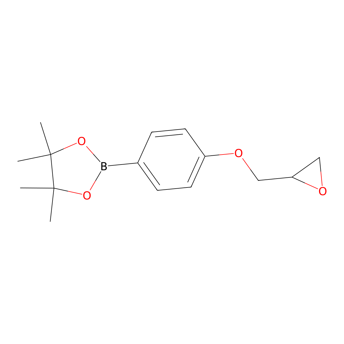 4-(Oxiran-2-ylmethoxy)benzeneboronic acid, pinacol ester molecular structure, CAS 664991-83-7