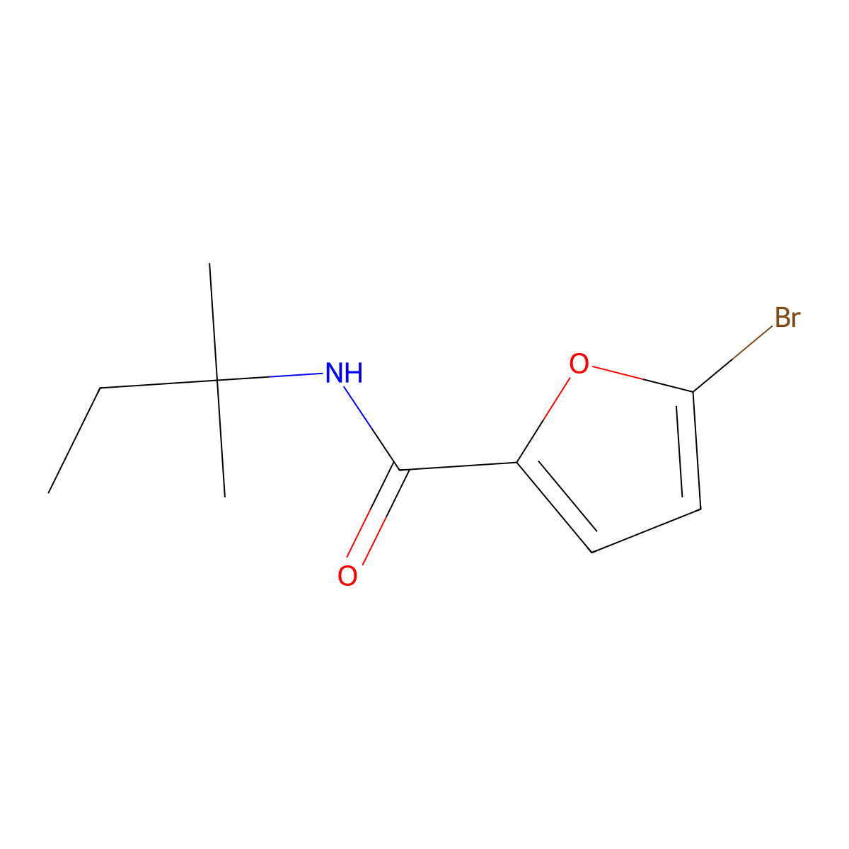 5-bromo-N-(2-methylbutan-2-yl)furan-2-carboxamide molecular structure, CAS 664992-72-7
