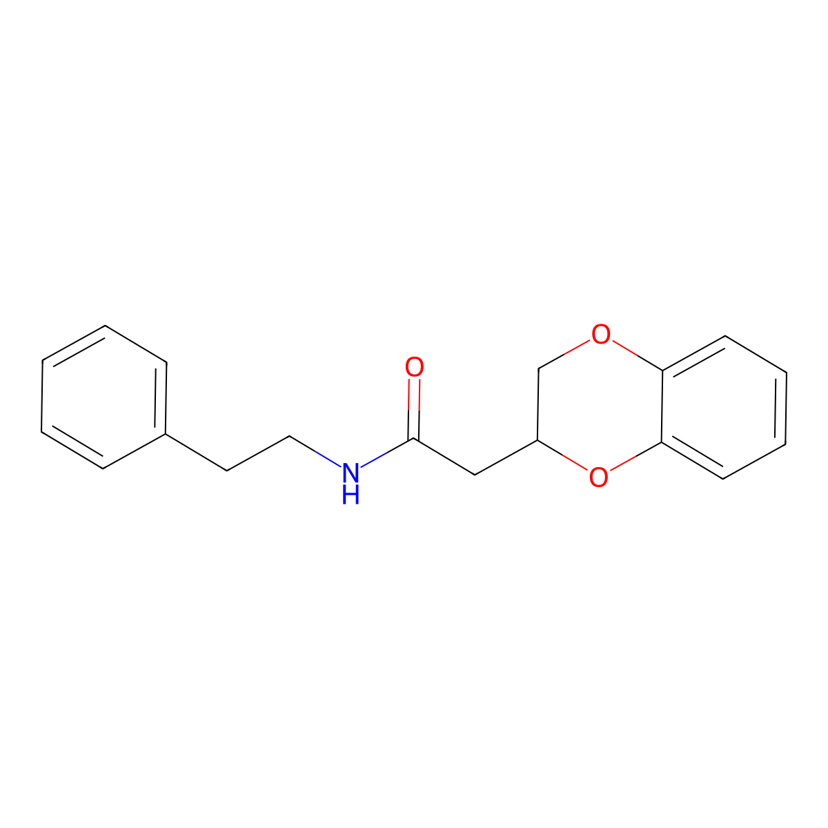 2-(2,3-Dihydro-benzo[1,4]dioxin-2-yl)-N-phenethyl-acetamide molecular structure, CAS 664993-22-0