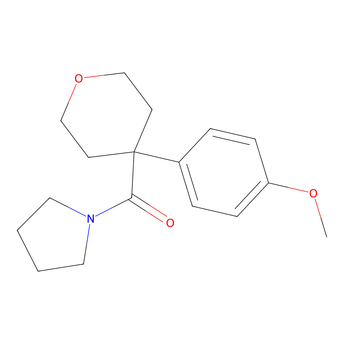 [4-(4-Methoxyphenyl)oxan-4-yl]-pyrrolidin-1-ylmethanone molecular structure, CAS 664993-26-4