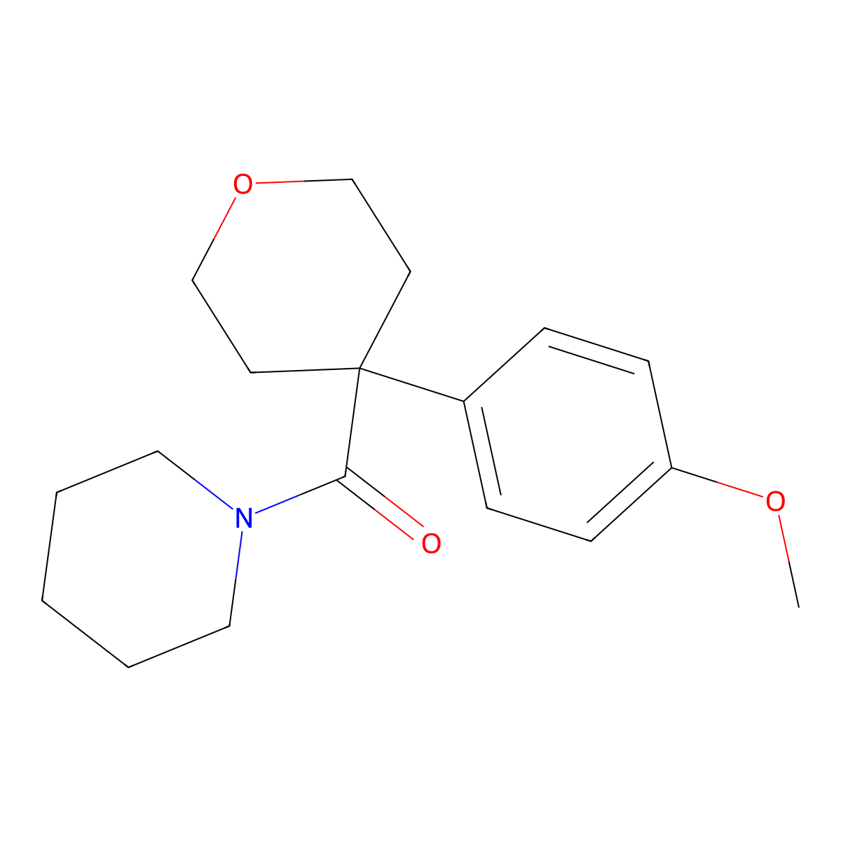 [4-(4-Methoxyphenyl)oxan-4-yl]-piperidin-1-ylmethanone molecular structure, CAS 664993-28-6
