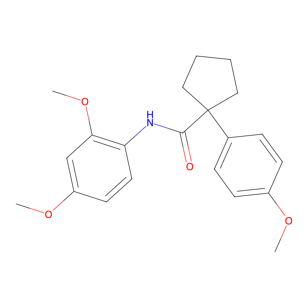 N-(2,4-dimethoxyphenyl)-1-(4-methoxyphenyl)cyclopentanecarboxamide molecular structure, CAS 664993-31-1