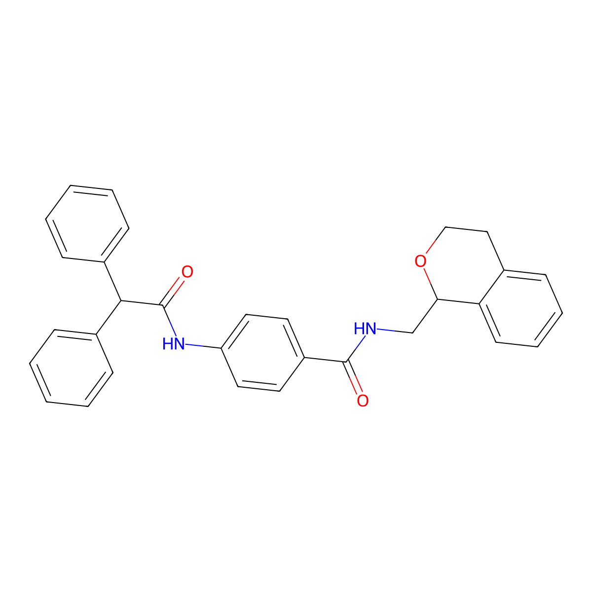 N-(3,4-dihydro-1H-isochromen-1-ylmethyl)-4-[(diphenylacetyl)amino]benzamide molecular structure, CAS 664993-32-2