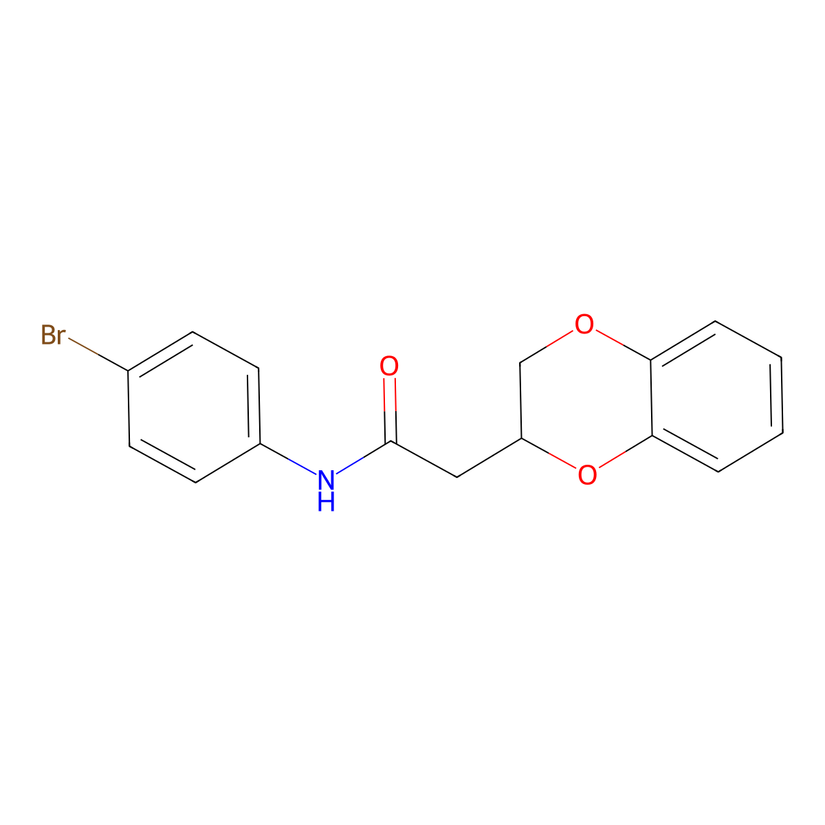 N-(4-bromophenyl)-2-(2,3-dihydro-1,4-benzodioxin-2-yl)acetamide molecular structure, CAS 664993-35-5