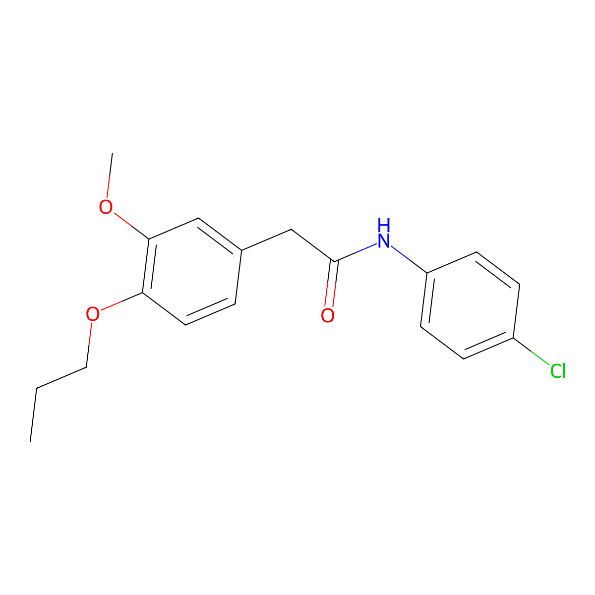 N-(4-chlorophenyl)-2-(3-methoxy-4-propoxyphenyl)acetamide molecular structure, CAS 664993-60-6