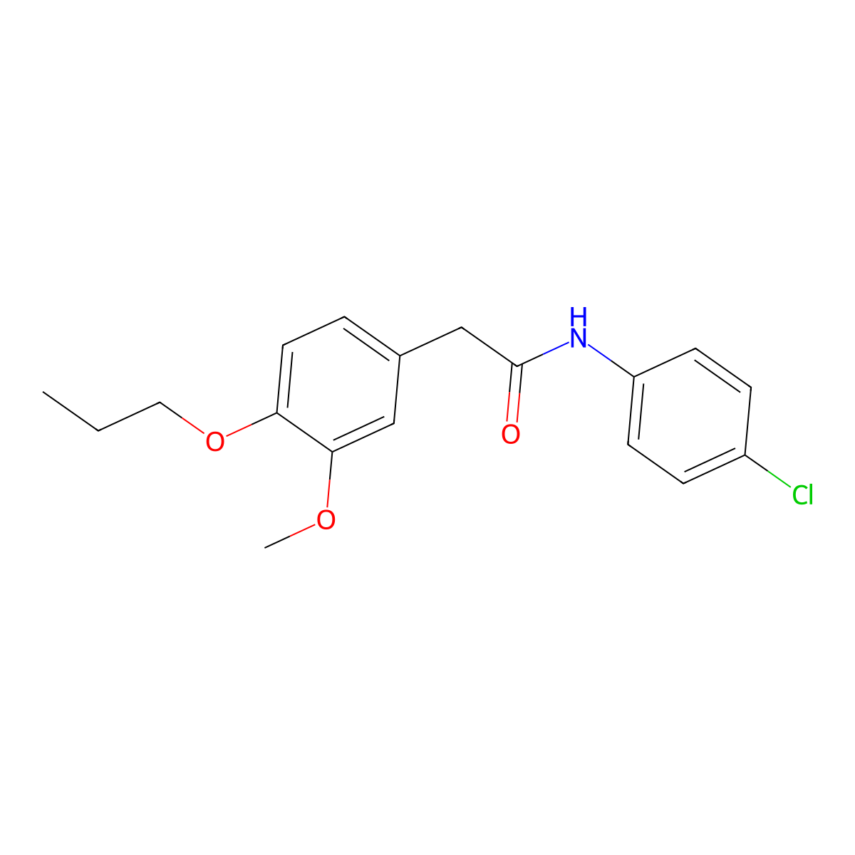 N-(4-chlorophenyl)-2-(3-methoxy-4-propoxyphenyl)acetamide molecular structure, CAS 664993-60-6