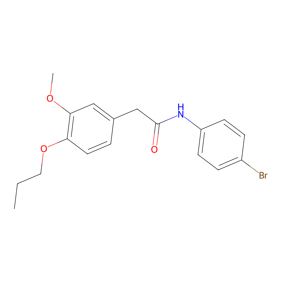 N-(4-bromophenyl)-2-(3-methoxy-4-propoxyphenyl)acetamide molecular structure, CAS 664993-61-7