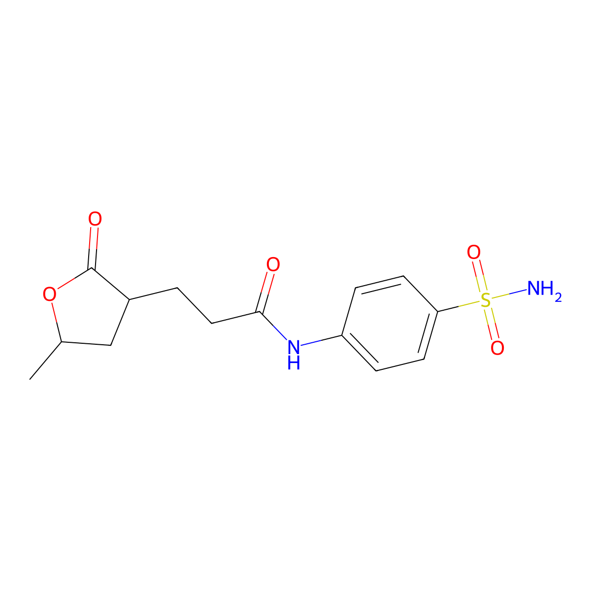 3-(5-methyl-2-oxooxolan-3-yl)-N-(4-sulfamoylphenyl)propanamide molecular structure, CAS 664993-85-5