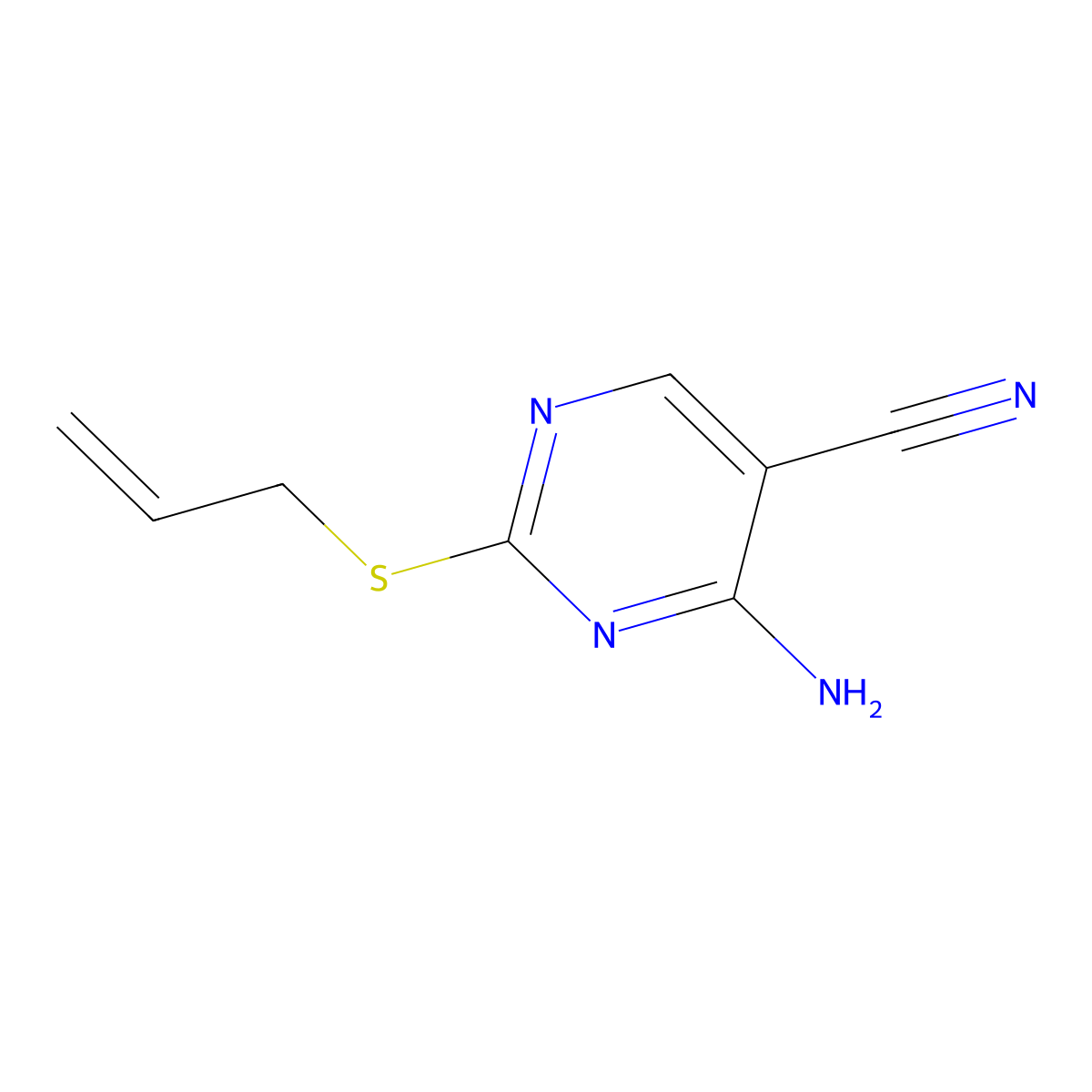4-Amino-2-(prop-2-en-1-ylsulfanyl)pyrimidine-5-carbonitrile molecular structure, CAS 664994-02-9