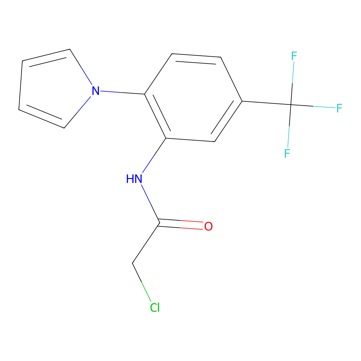2-chloro-N-[2-(1H-pyrrol-1-yl)-5-(trifluoromethyl)phenyl]acetamide molecular structure, CAS 664997-27-7
