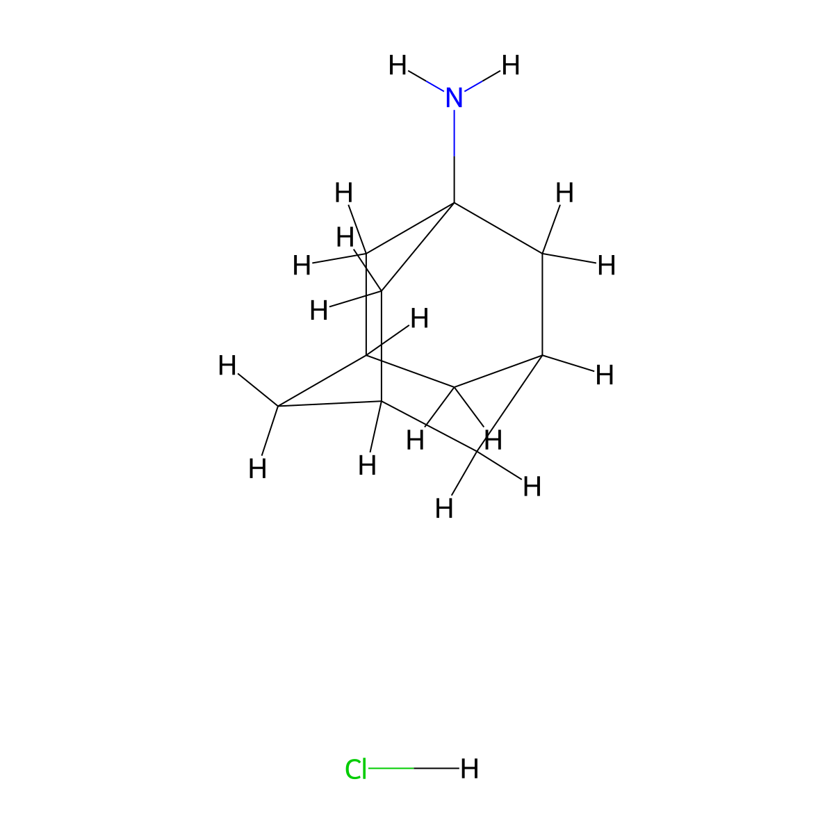 Amantadine Hydrochloride molecular structure, CAS 665-66-7