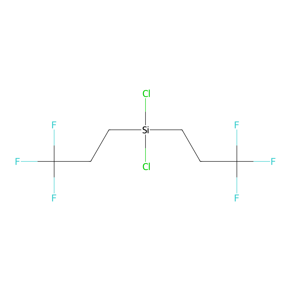 Silane, dichlorobis[3,3,3-trifluoropropyl]- molecular structure, CAS 665-98-5