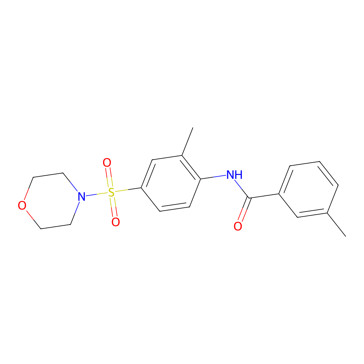 3-methyl-N-(2-methyl-4-morpholin-4-ylsulfonylphenyl)benzamide molecular structure, CAS 665002-90-4