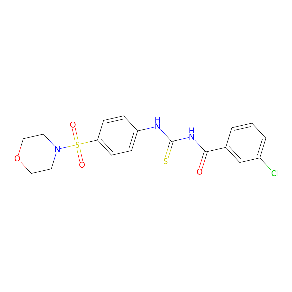 3-chloro-N-((4-(morpholinosulfonyl)phenyl)carbamothioyl)benzamide molecular structure, CAS 665006-74-6