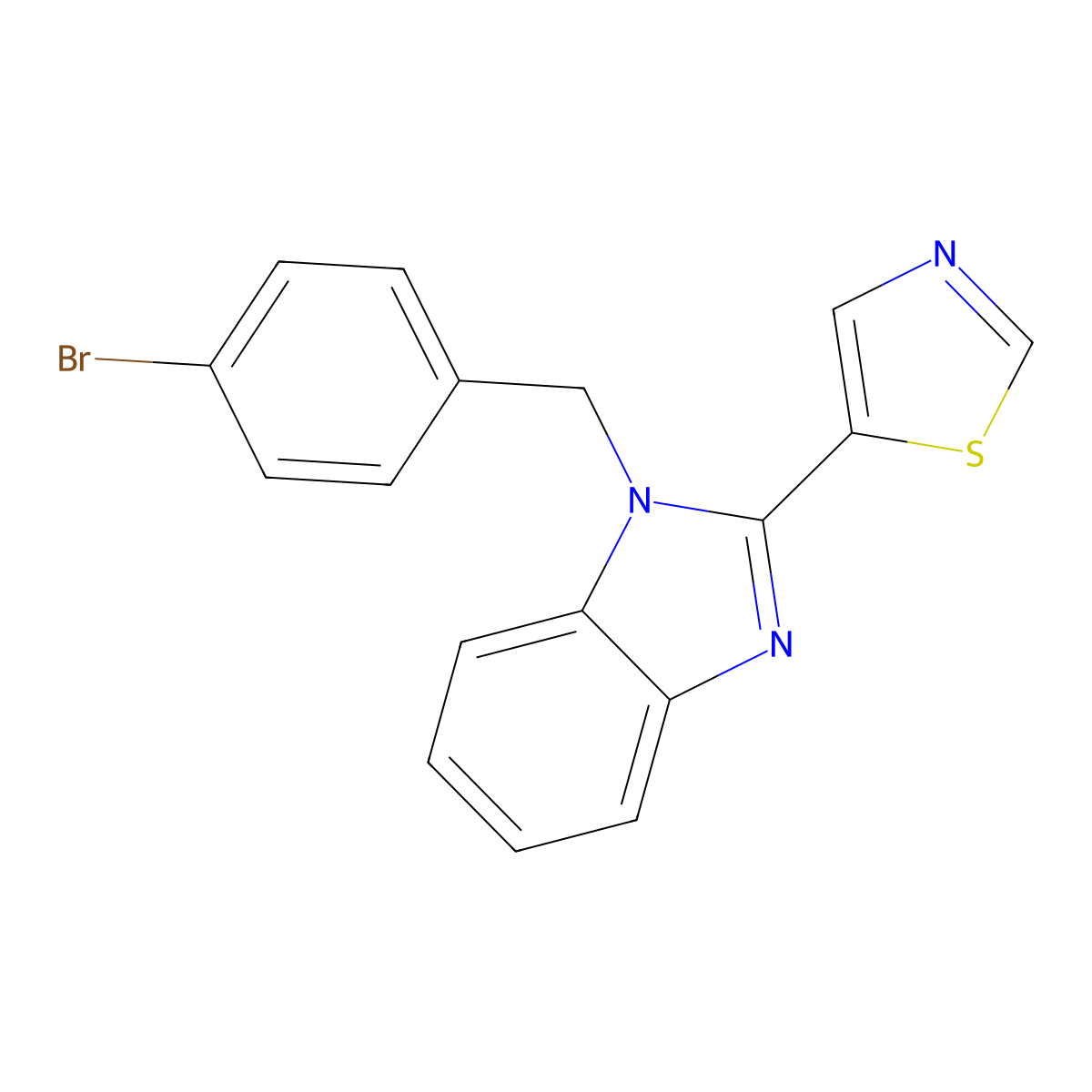 1-(4-bromobenzyl)-2-(1,3-thiazol-5-yl)-1H-benzimidazole molecular structure, CAS 665008-91-3