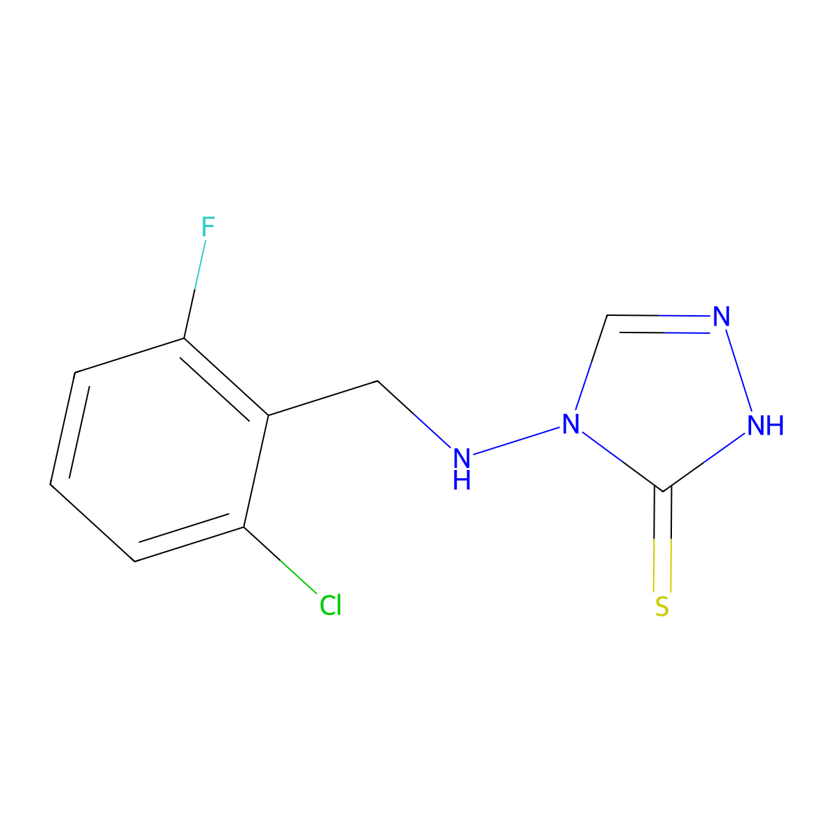 4-[(2-chloro-6-fluorobenzyl)amino]-4H-1,2,4-triazole-3-thiol molecular structure, CAS 665013-46-7