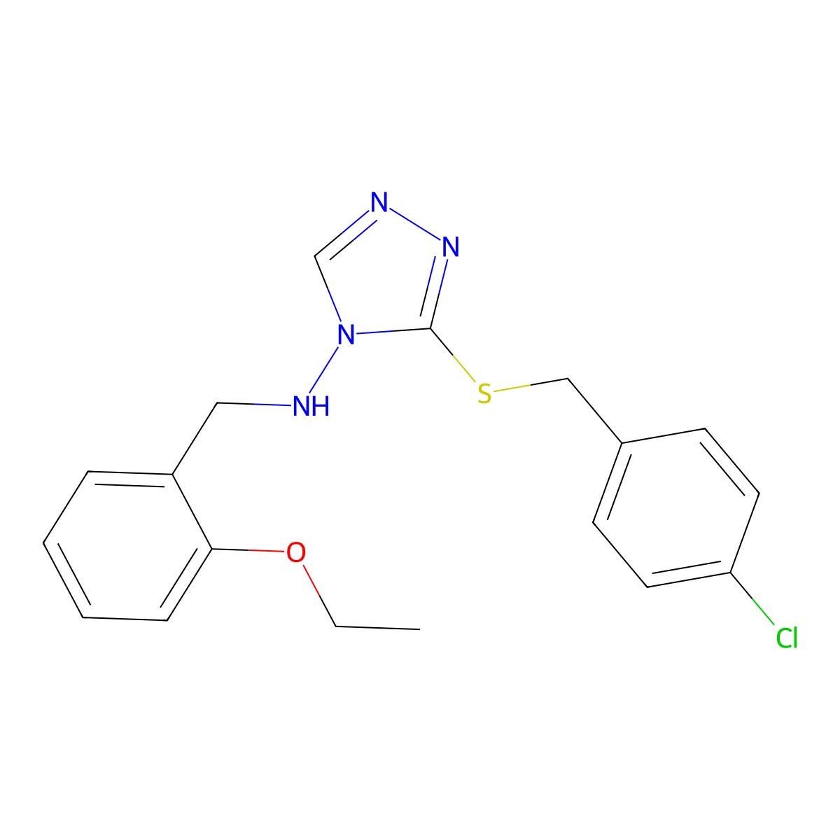 3-[(4-chlorobenzyl)sulfanyl]-N-(2-ethoxybenzyl)-4H-1,2,4-triazol-4-amine molecular structure, CAS 665013-73-0