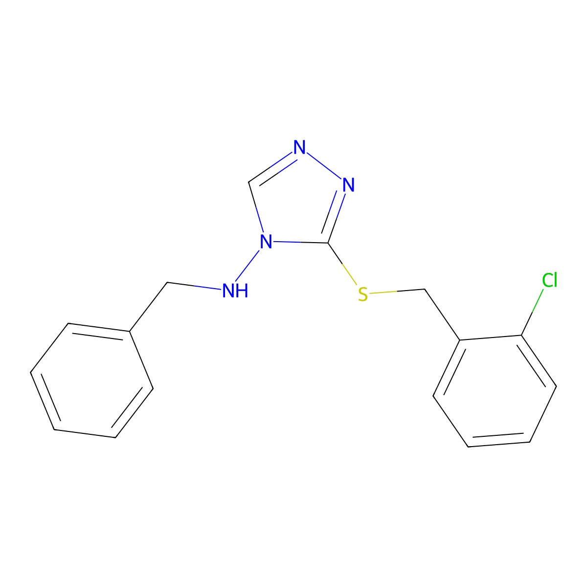 N-benzyl-N-{3-[(2-chlorobenzyl)sulfanyl]-4H-1,2,4-triazol-4-yl}amine molecular structure, CAS 665013-74-1
