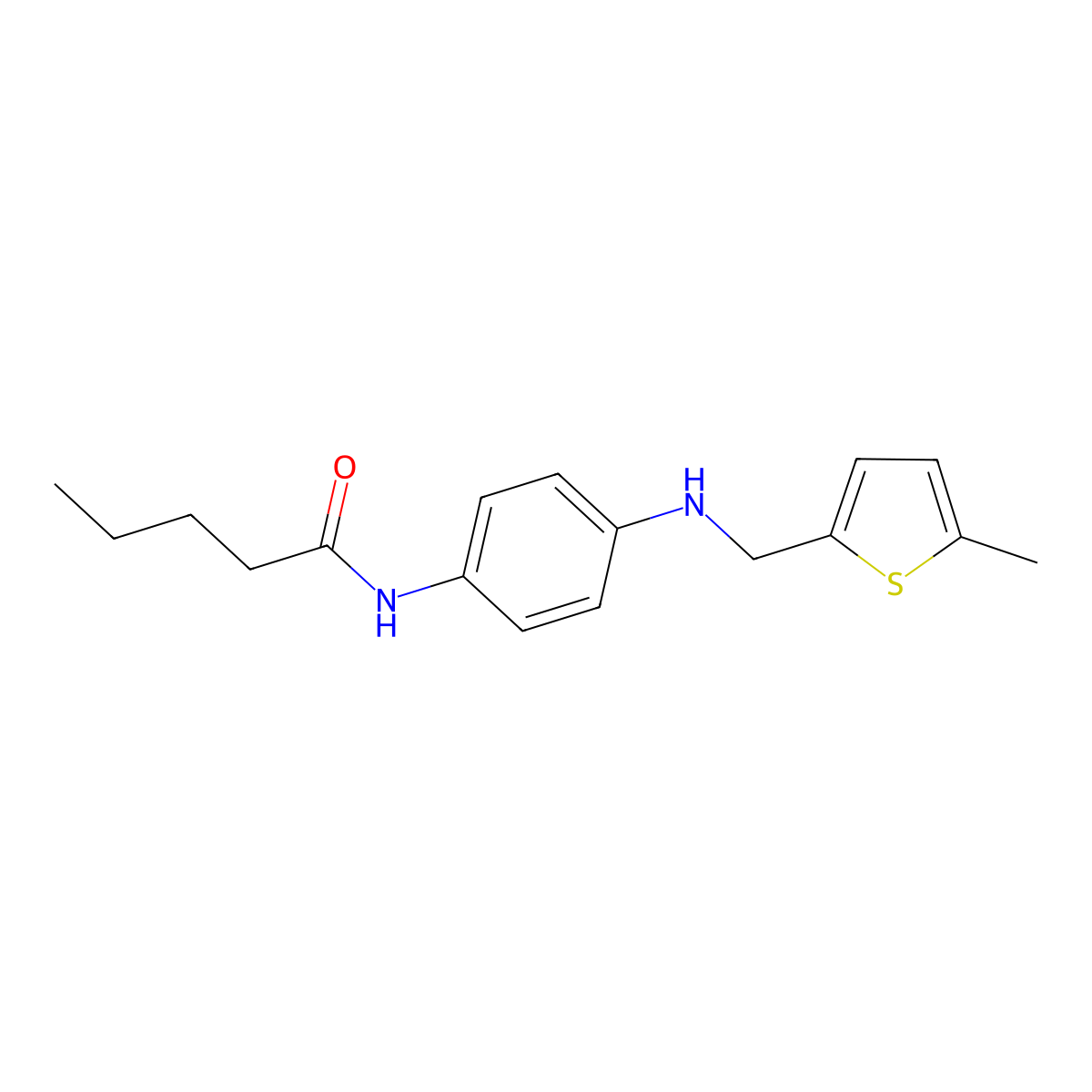 N-(4-{[(5-methyl-2-thienyl)methyl]amino}phenyl)pentanamide molecular structure, CAS 665013-75-2