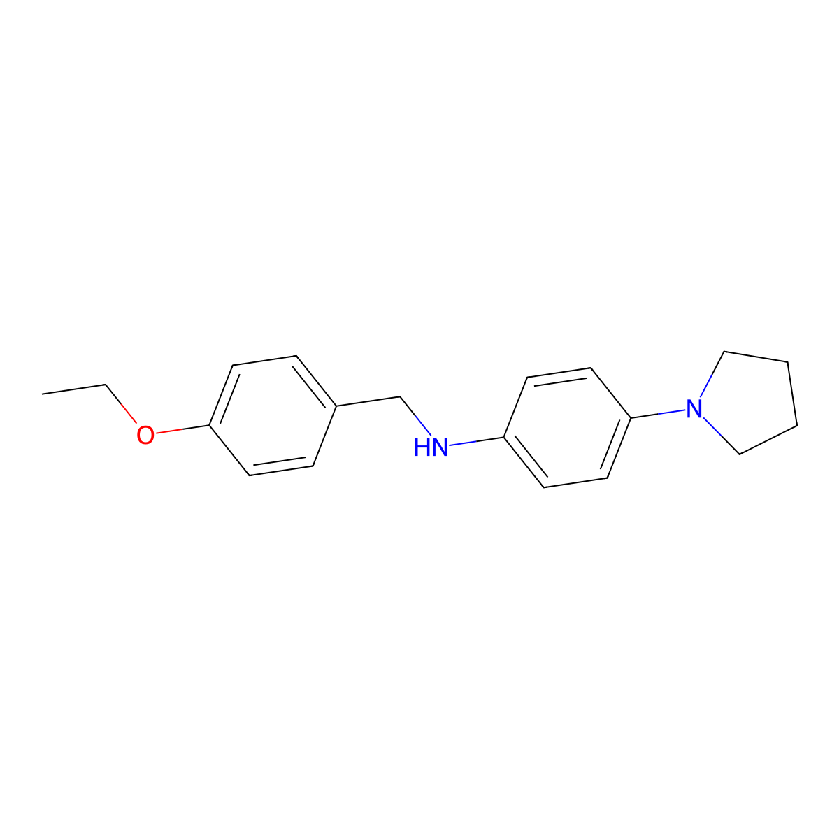 N-[(4-ethoxyphenyl)methyl]-4-pyrrolidin-1-ylaniline molecular structure, CAS 665013-77-4