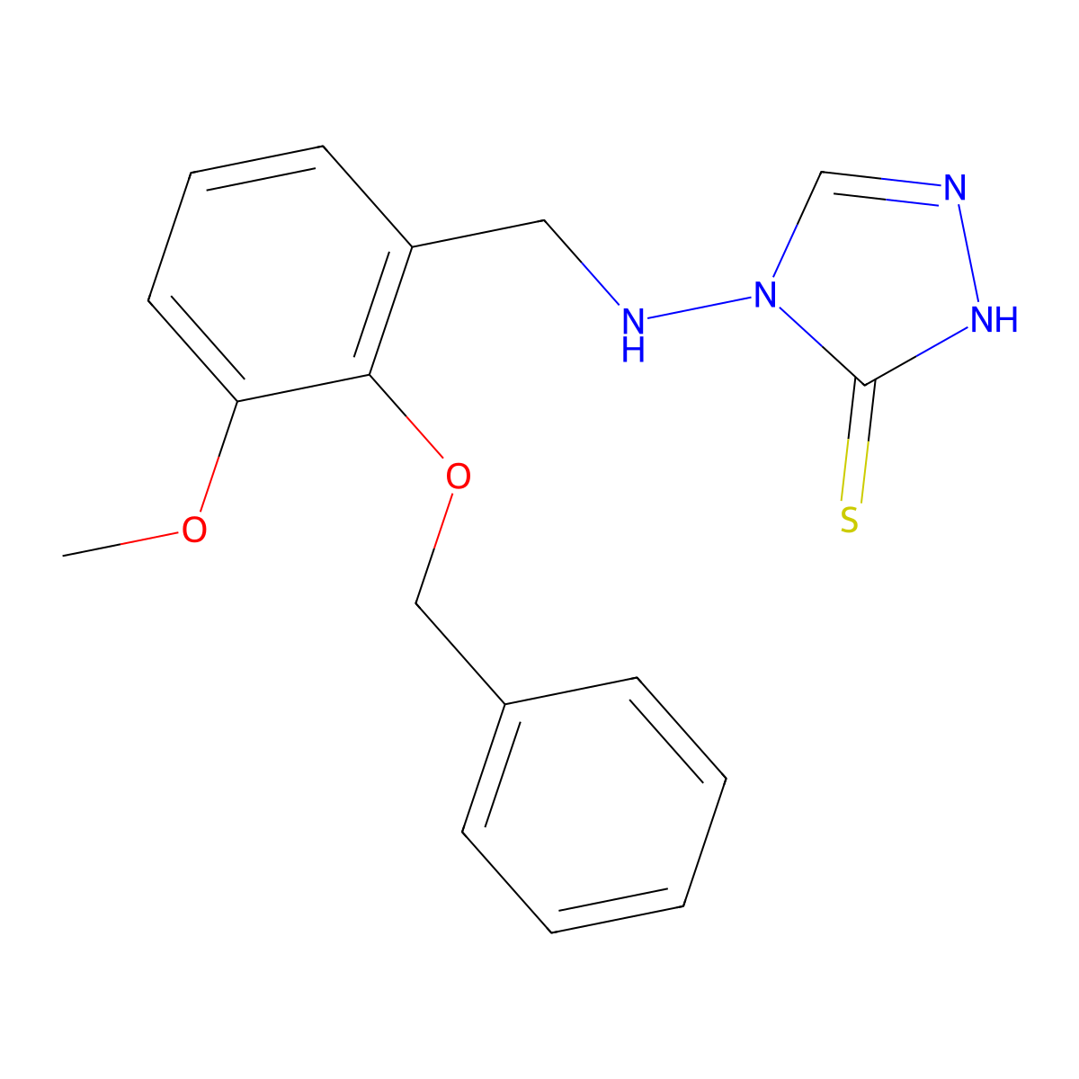 4-{[2-(benzyloxy)-3-methoxybenzyl]amino}-4H-1,2,4-triazole-3-thiol molecular structure, CAS 665013-79-6