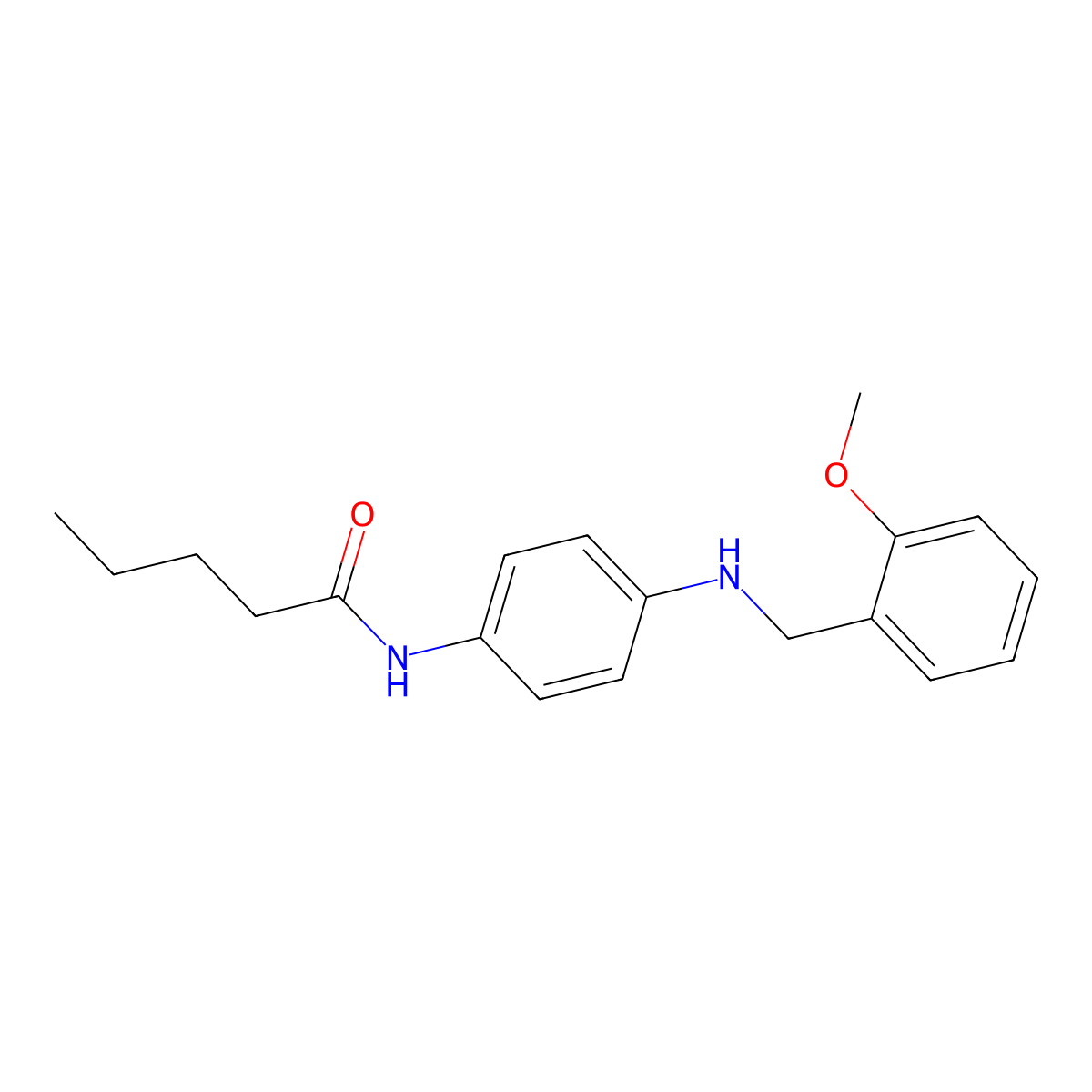 N-{4-[(2-methoxybenzyl)amino]phenyl}pentanamide molecular structure, CAS 665013-80-9