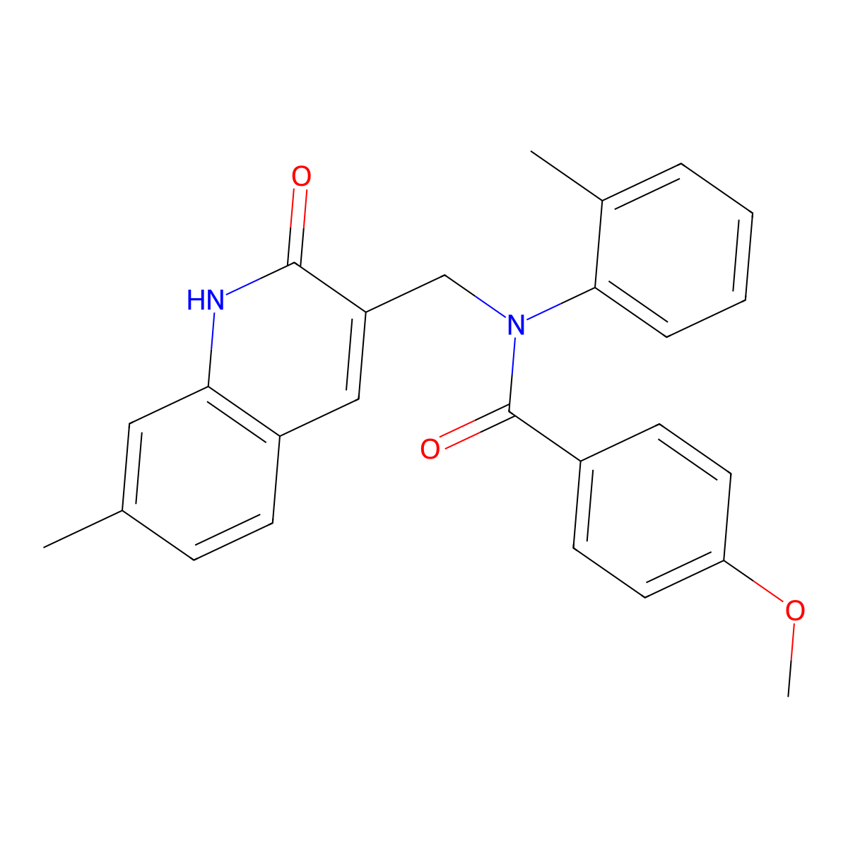 4-methoxy-N-[(7-methyl-2-oxo-1H-quinolin-3-yl)methyl]-N-(2-methylphenyl)benzamide molecular structure, CAS 665013-97-8
