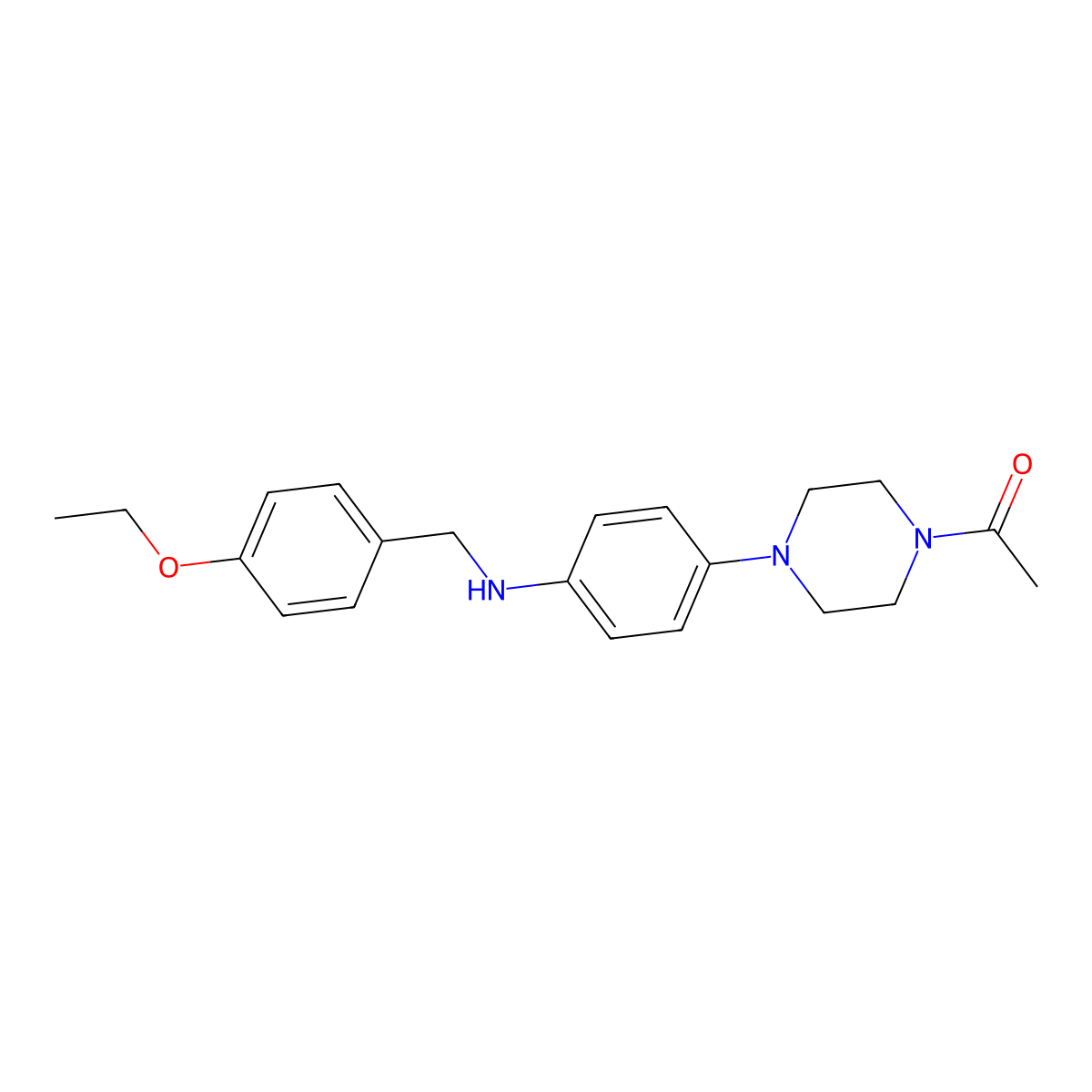 N-[4-(4-acetyl-1-piperazinyl)phenyl]-N-(4-ethoxybenzyl)amine molecular structure, CAS 665015-05-4