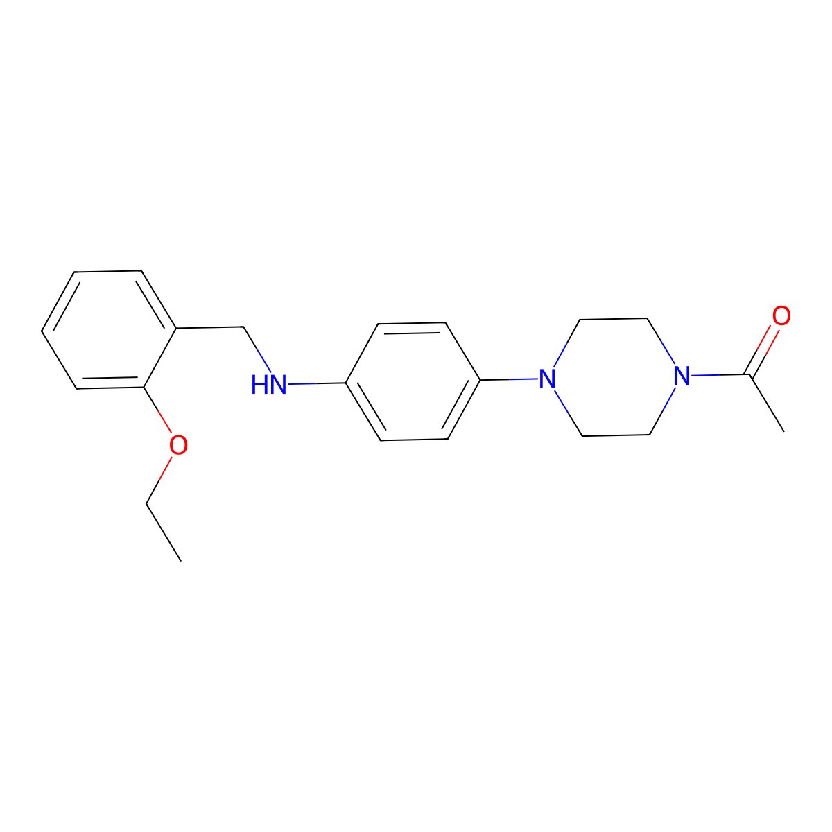 N-[4-(4-acetyl-1-piperazinyl)phenyl]-N-(2-ethoxybenzyl)amine molecular structure, CAS 665015-06-5
