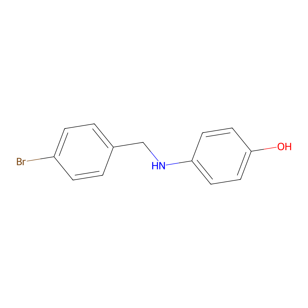 4-[(4-Bromobenzyl)amino]phenol molecular structure, CAS 665015-09-8
