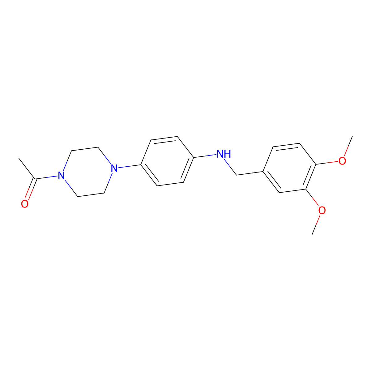 1-[4-[4-[(3,4-Dimethoxyphenyl)methylamino]phenyl]-1-piperazinyl]ethanone molecular structure, CAS 665015-19-0