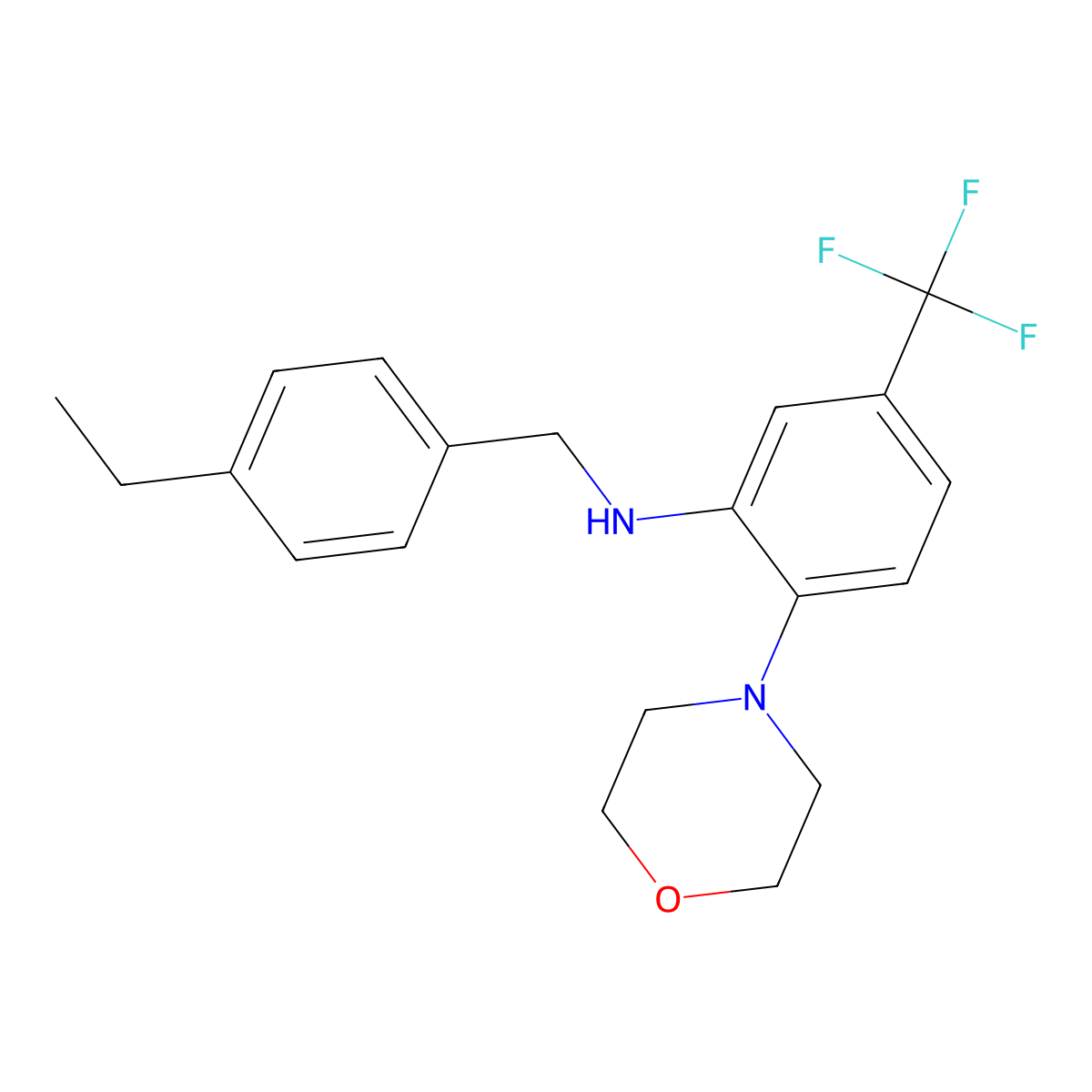 N-[(4-ethylphenyl)methyl]-2-morpholin-4-yl-5-(trifluoromethyl)aniline molecular structure, CAS 665015-23-6