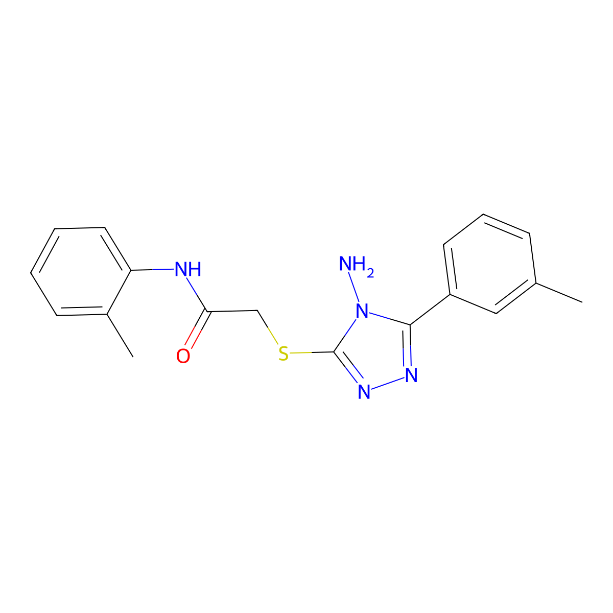 2-{[4-amino-5-(3-methylphenyl)-4H-1,2,4-triazol-3-yl]sulfanyl}-N-(2-methylphenyl)acetamide molecular structure, CAS 665017-39-0