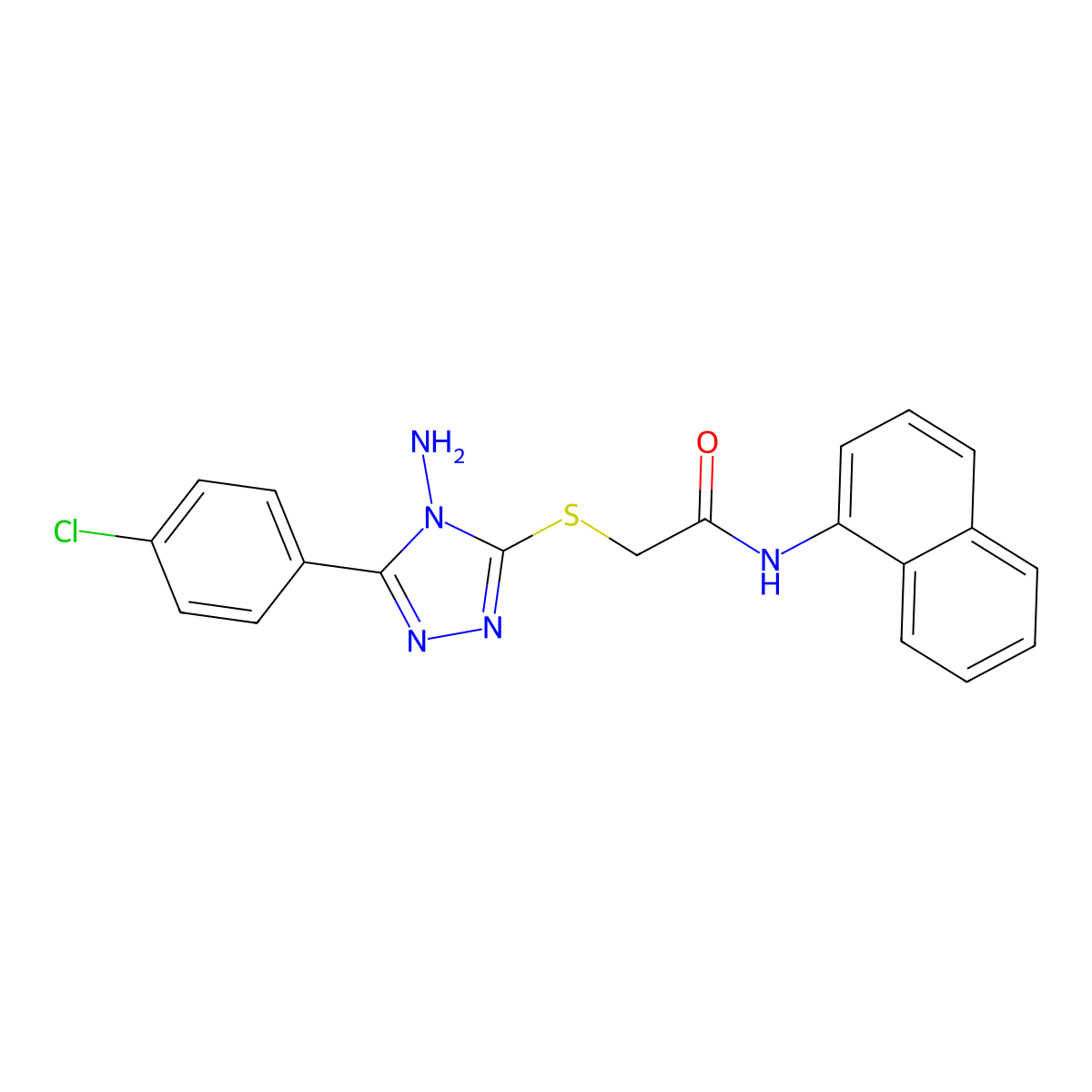 2-{[4-amino-5-(4-chlorophenyl)-4H-1,2,4-triazol-3-yl]sulfanyl}-N-(naphthalen-1-yl)acetamide molecular structure, CAS 665017-45-8