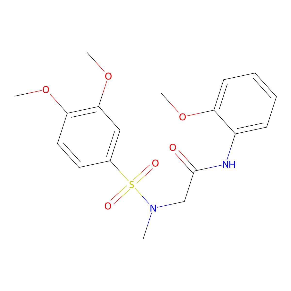 2-[[(3,4-dimethoxyphenyl)sulfonyl](methyl)amino]-N-(2-methoxyphenyl)acetamide molecular structure, CAS 665017-66-3