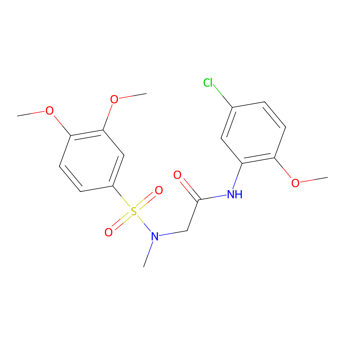N-(5-chloro-2-methoxyphenyl)-2-[[(3,4-dimethoxyphenyl)sulfonyl](methyl)amino]acetamide molecular structure, CAS 665017-67-4