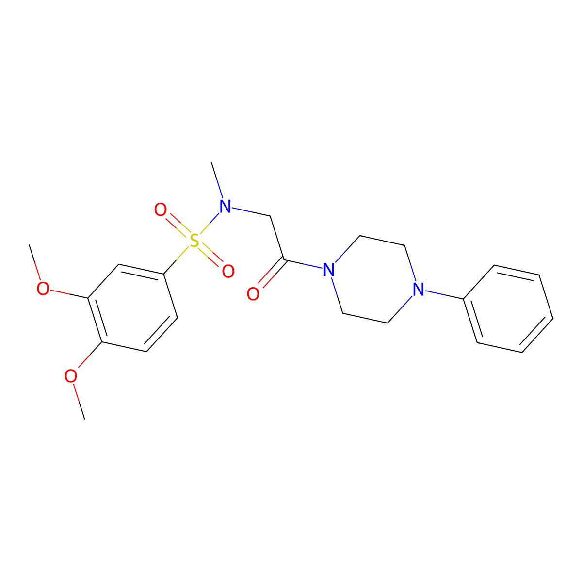 3,4-dimethoxy-N-methyl-N-[2-oxo-2-(4-phenylpiperazin-1-yl)ethyl]benzenesulfonamide molecular structure, CAS 665017-70-9