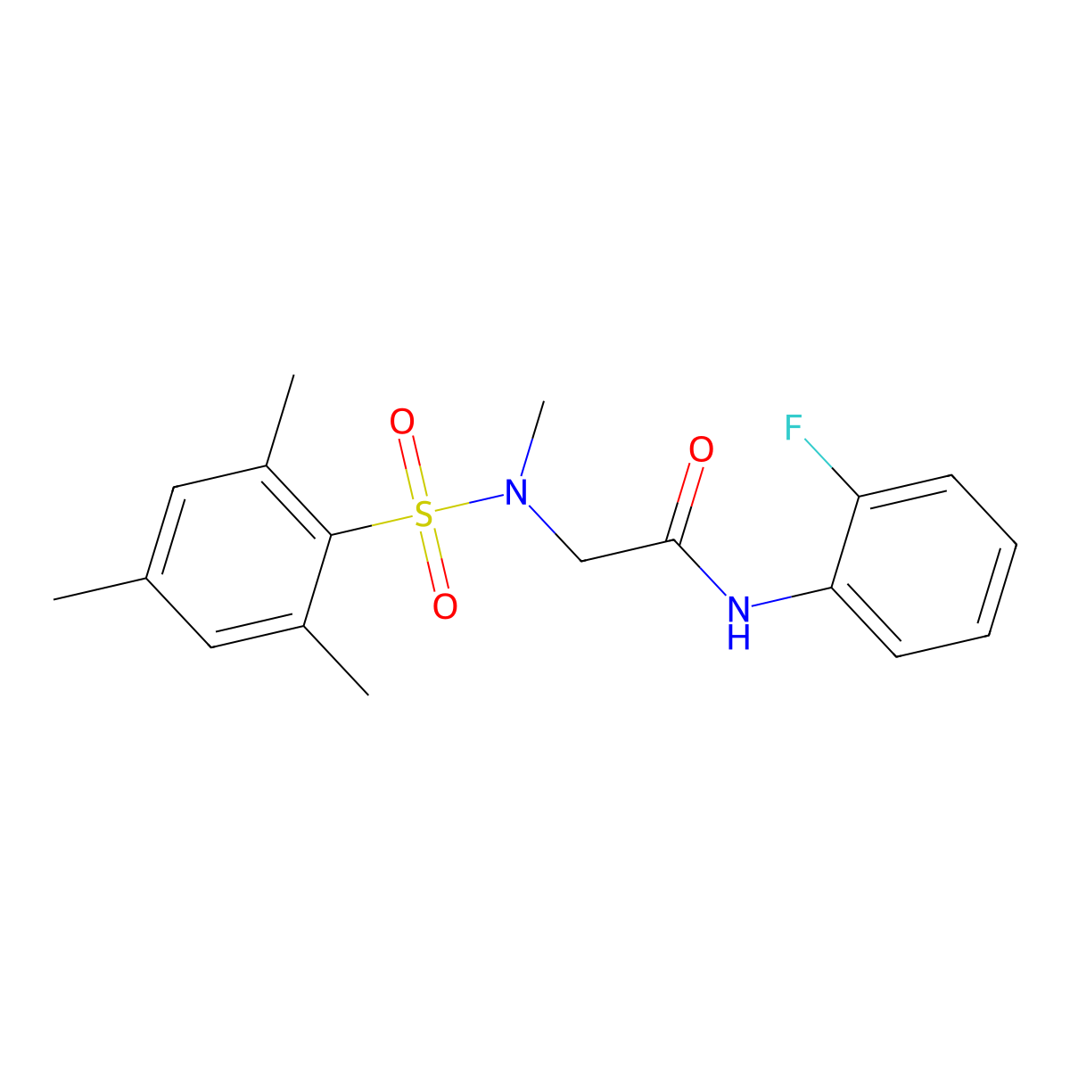 N-(2-fluorophenyl)-2-[(mesitylsulfonyl)(methyl)amino]acetamide molecular structure, CAS 665017-75-4