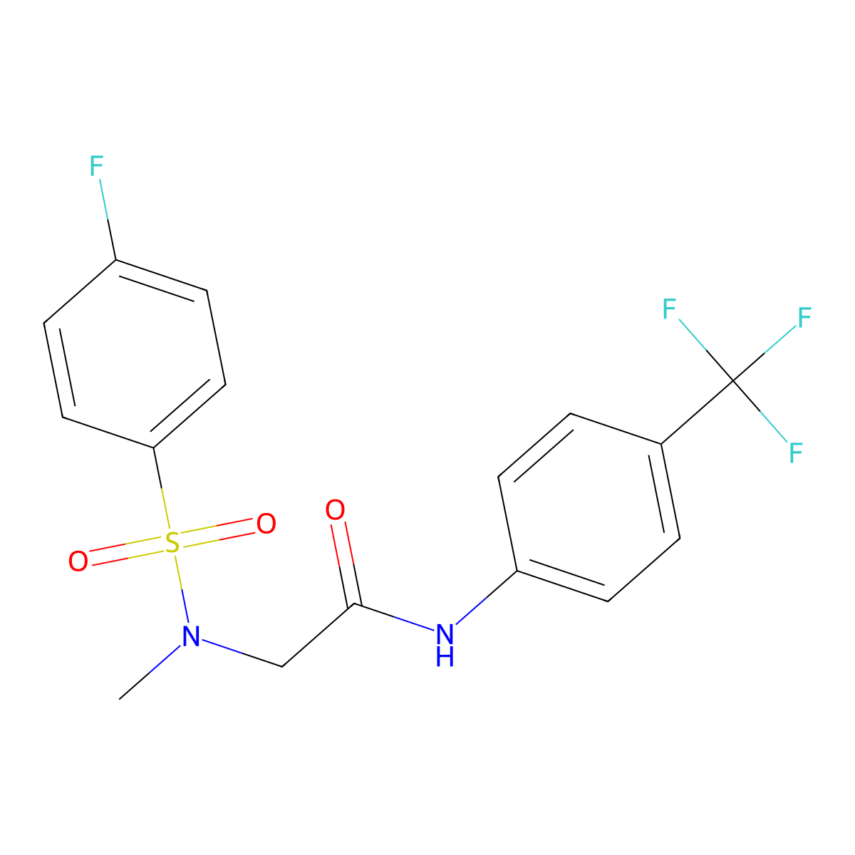 2-[(4-fluorophenyl)sulfonyl-methylamino]-N-[4-(trifluoromethyl)phenyl]acetamide molecular structure, CAS 665017-81-2