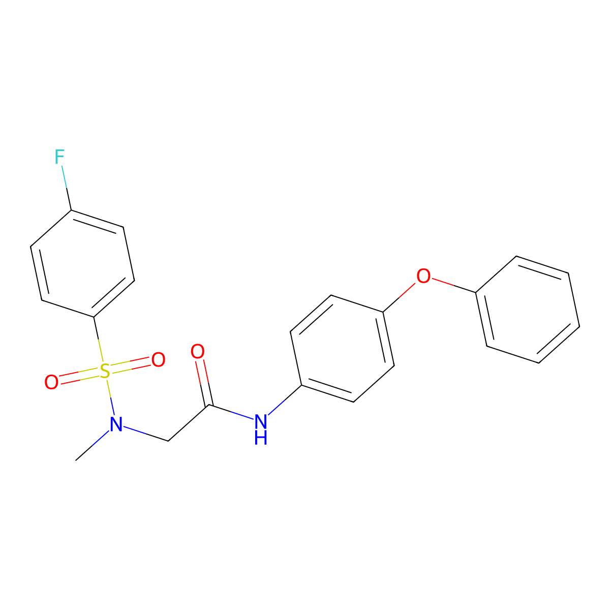 2-[(4-fluorophenyl)sulfonyl-methylamino]-N-(4-phenoxyphenyl)acetamide molecular structure, CAS 665017-83-4
