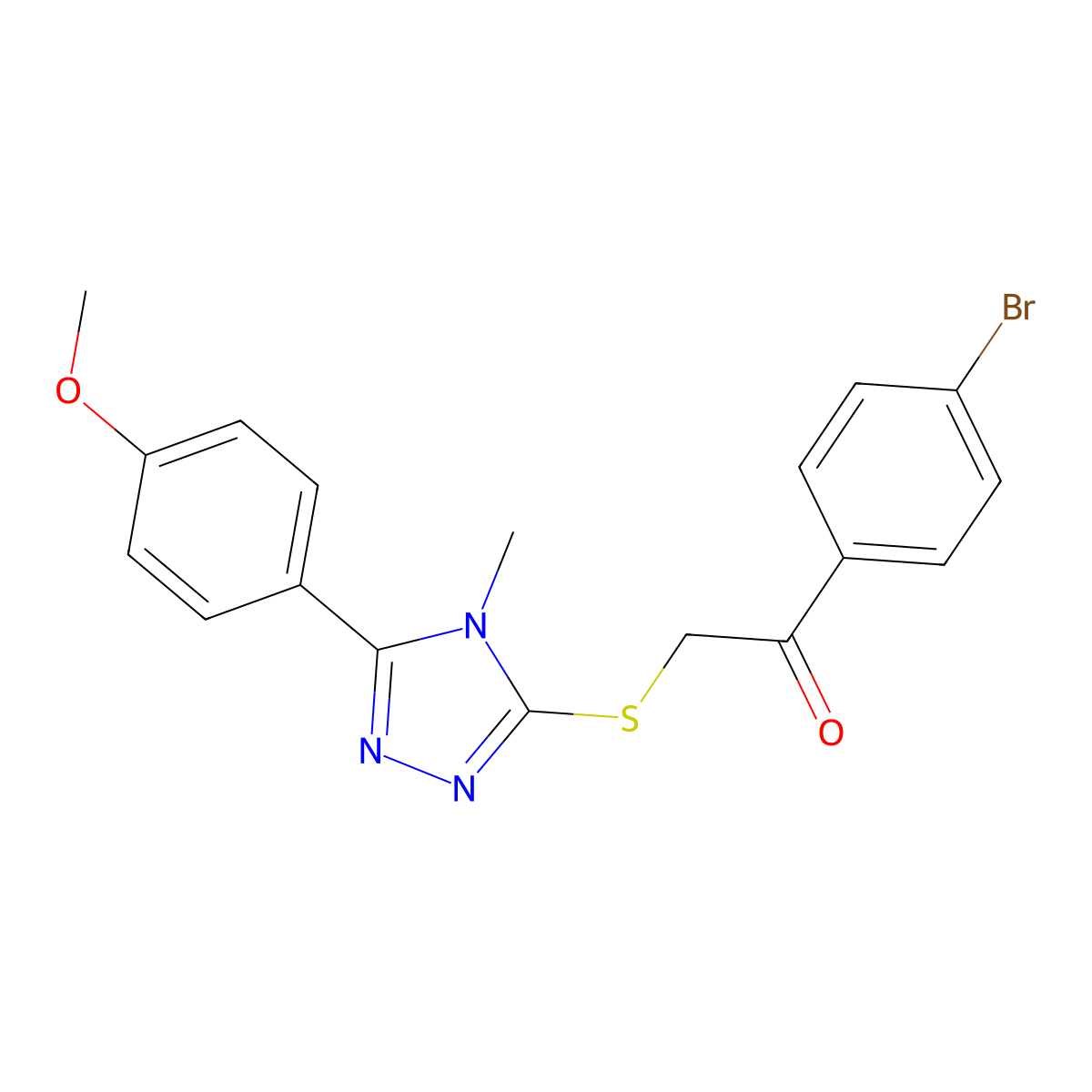 1-(4-bromophenyl)-2-{[5-(4-methoxyphenyl)-4-methyl-4H-1,2,4-triazol-3-yl]sulfanyl}ethanone molecular structure, CAS 665018-61-1