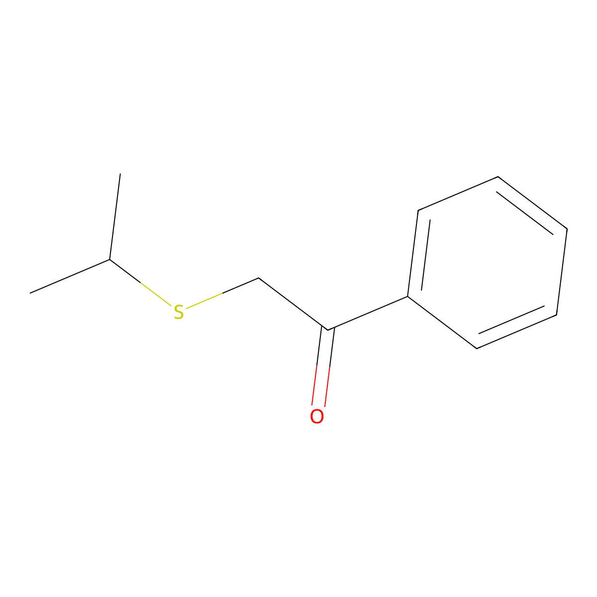 1-Phenyl-2-(propan-2-ylsulfanyl)ethan-1-one molecular structure, CAS 66502-11-2