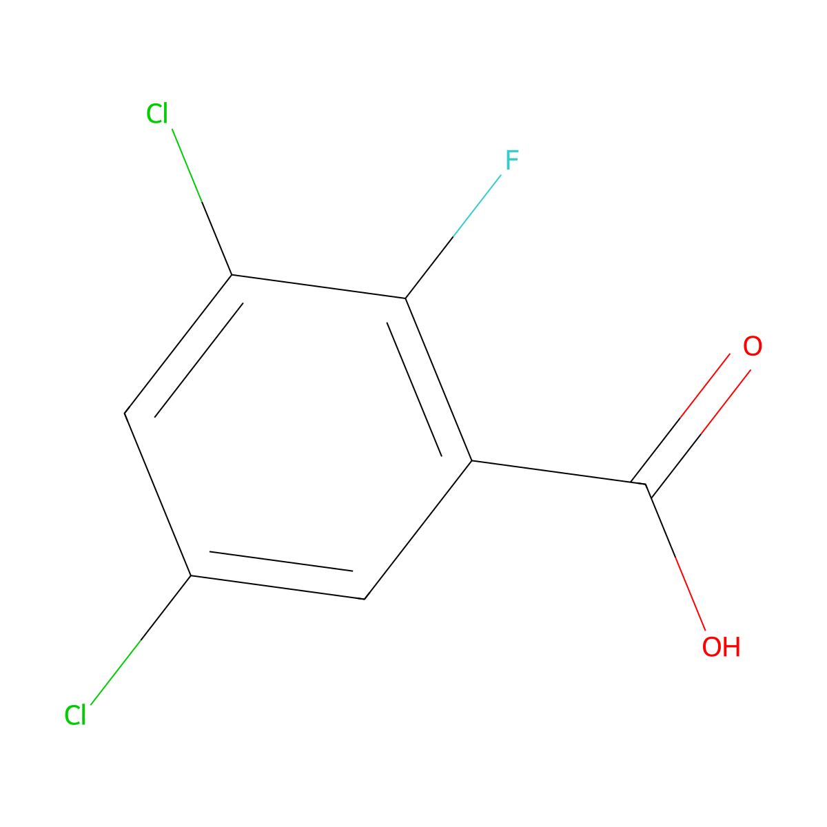 3,5-Dichloro-2-fluorobenzoic acid molecular structure, CAS 665022-07-1