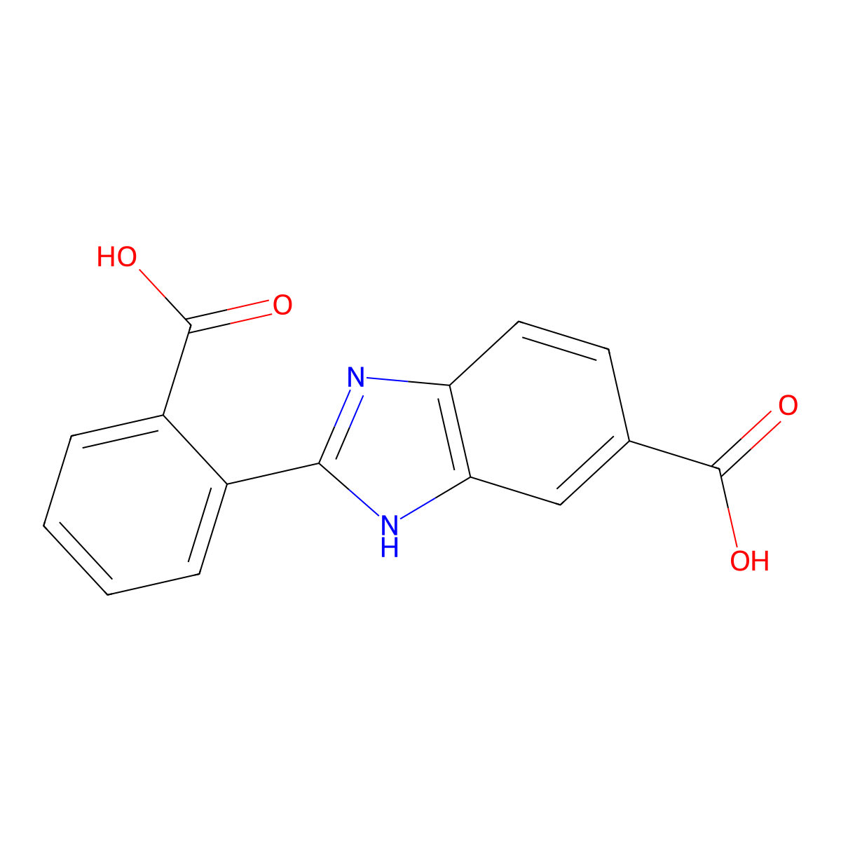 2-(2-Carboxyphenyl)-1H-benzimidazole-5-carboxylic acid molecular structure, CAS 665023-36-9