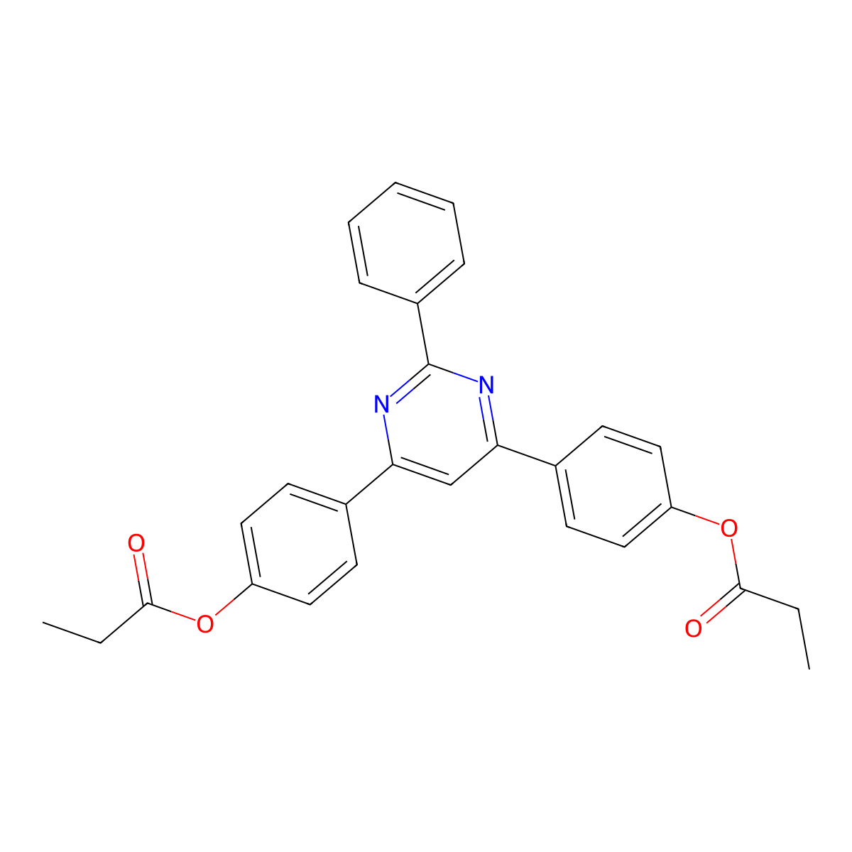 4-{2-Phenyl-6-[4-(propionyloxy)phenyl]-4-pyrimidinyl}phenyl propionate molecular structure, CAS 665025-17-2