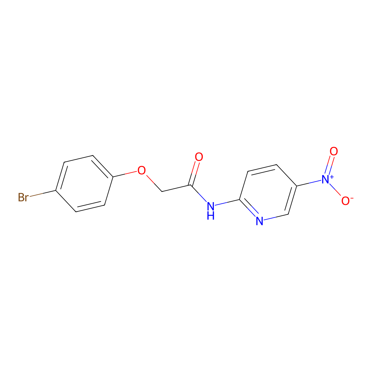 2-(4-bromophenoxy)-N-(5-nitropyridin-2-yl)acetamide molecular structure, CAS 665025-24-1