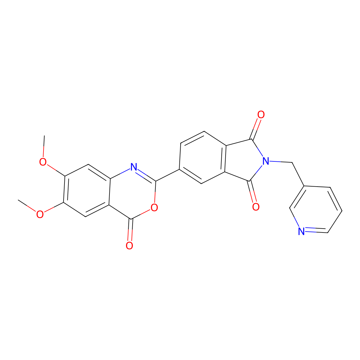 5-(6,7-Dimethoxy-4-oxo-3,1-benzoxazin-2-yl)-2-(pyridin-3-ylmethyl)isoindole-1,3-dione molecular structure, CAS 665025-27-4