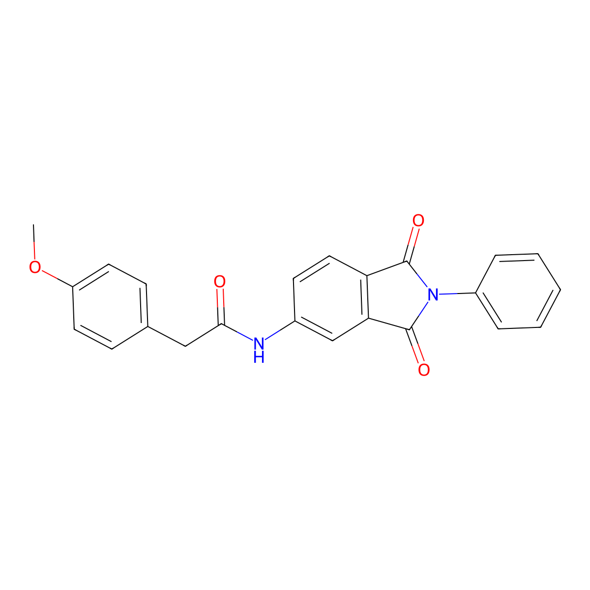 N-(1,3-dioxo-2-phenylisoindol-5-yl)-2-(4-methoxyphenyl)acetamide molecular structure, CAS 665025-32-1