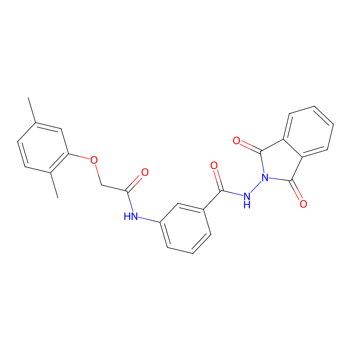 3-{[(2,5-dimethylphenoxy)acetyl]amino}-N-(1,3-dioxo-1,3-dihydro-2H-isoindol-2-yl)benzamide molecular structure, CAS 665025-44-5